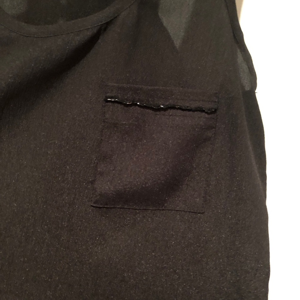 Black Chiffon Racerback Tank - Picture 4 of 6